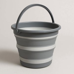 Large Collapsible Silicone Bucket For Camping Fishing And Household Cleaning With Sturdy Handle