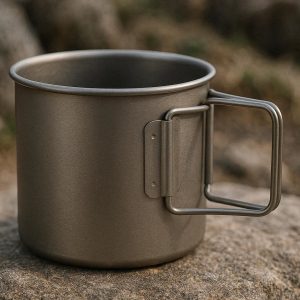 Titanium Folding Handle Camping Mug For Ultralight Backpacking And Durable Outdoor Survival Gear