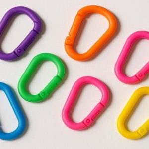 Colorful Plastic D Ring Carabiner For Light Camping Gear And Kids Backpack Personalized Clip Set