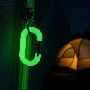 Glow In The Dark Carabiner Clip For Night Camping And Tent Zipper Identification Security Set