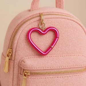 Heart Shaped Decorative Carabiner For Fashion Accessories And Personalized Girly Backpack Decor