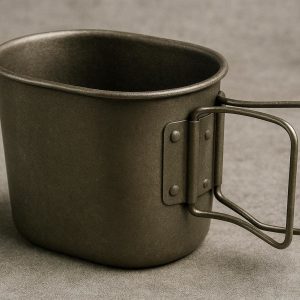Military Style Folding Canteen Cup With Butterfly Handles For Campfire Cooking And Survival Gear